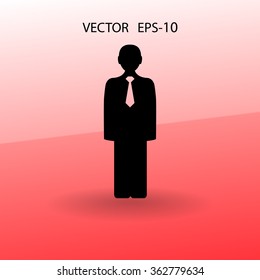 Flat icon of businessman