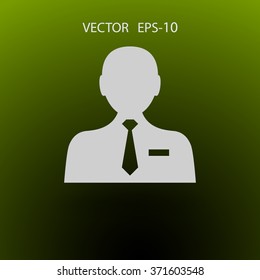 Icono plano del hombre de negocios