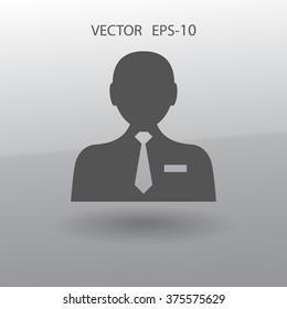 Icono plano del hombre de negocios