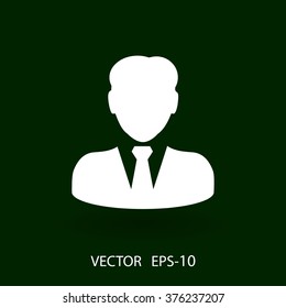 Icono plano del hombre de negocios