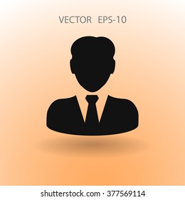 Flat icon of businessman