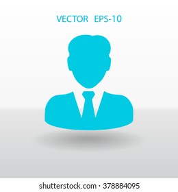 Icono plano del hombre de negocios