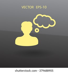 Flat icon of businessman