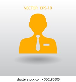 Flat icon of businessman