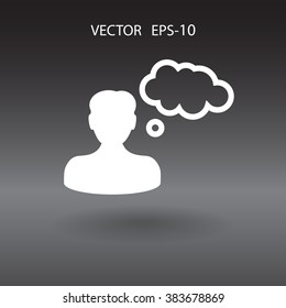 Flat icon of businessman