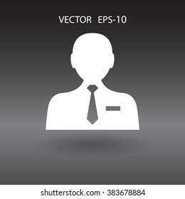 Flat icon of businessman