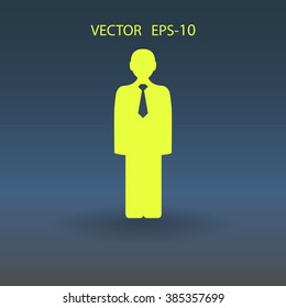 Flat icon of businessman