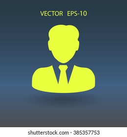 Icono plano del hombre de negocios