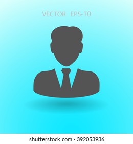 Flat icon of businessman