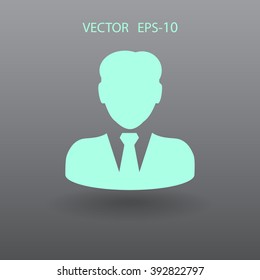 Flat icon of businessman