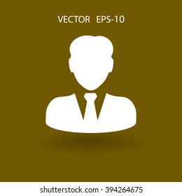 Icono plano del hombre de negocios
