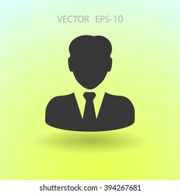 Icono plano del hombre de negocios