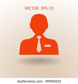 Flat icon of businessman