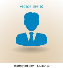Icono plano del hombre de negocios