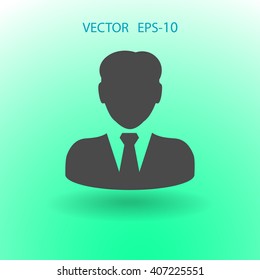Icono plano del hombre de negocios