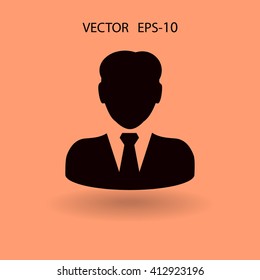Flat icon of businessman