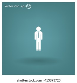 Flat icon of businessman