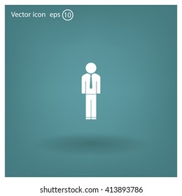 Flat icon of businessman