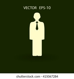 Icono plano del hombre de negocios