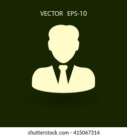 Flat icon of businessman