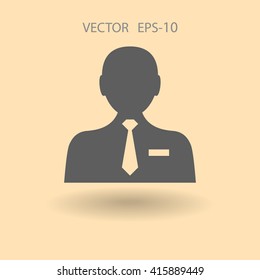 Icono plano del hombre de negocios