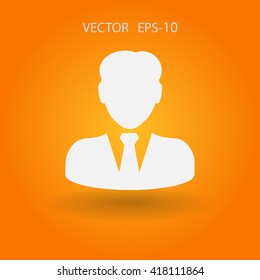 Flat icon of businessman