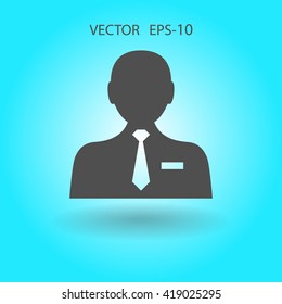 Icono plano del hombre de negocios
