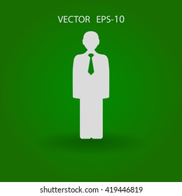 Flat icon of businessman