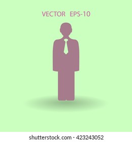 Flat icon of businessman