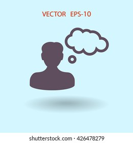 Flat icon of businessman