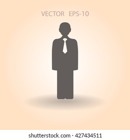Flat icon of businessman