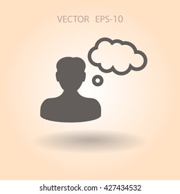 Flat icon of businessman