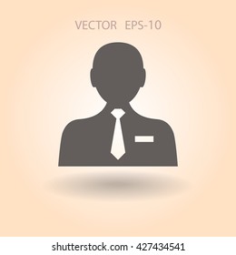 Flat icon of businessman