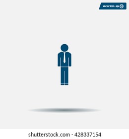 Flat icon of businessman