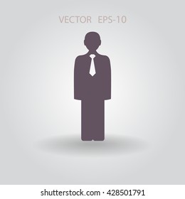 Icono plano del hombre de negocios