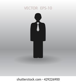 Flat icon of businessman