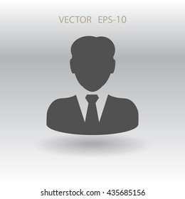 Icono plano del hombre de negocios