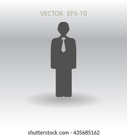 Flat icon of businessman