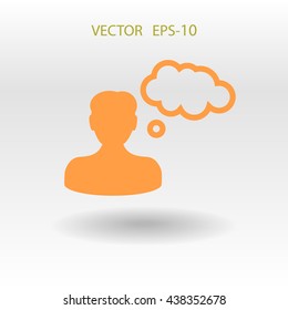 Flat icon of businessman