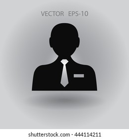 Icono plano del hombre de negocios