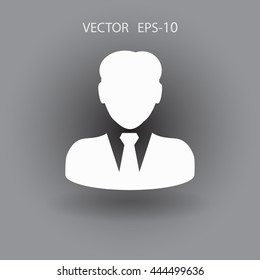 Flat icon of businessman