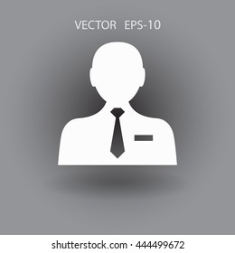 Flat icon of businessman
