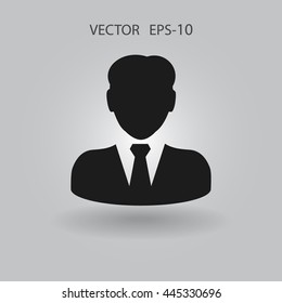 Flat icon of businessman