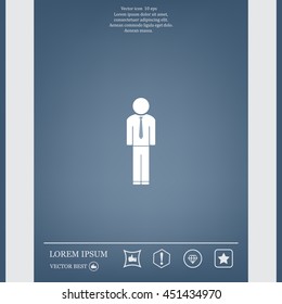 Flat icon of businessman
