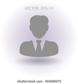 Icono plano del hombre de negocios