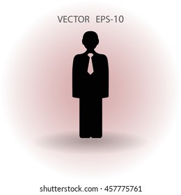 Flat icon of businessman