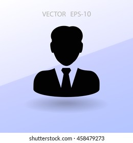 Flat icon of businessman