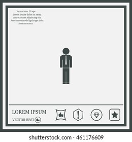 Flat icon of businessman