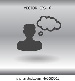 Flat icon of businessman