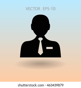 Flat icon of businessman